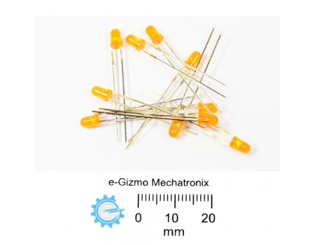 10s 3mm LED Orange High Brightness LED rounded tip