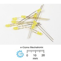 10s 3mm LED Yellow High Brightness LED rounded tip