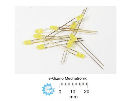 10s 3mm LED Yellow High Brightness LED rounded tip