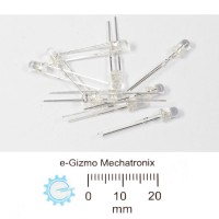 10s 3mm High Brightness LED rounded tip Color White