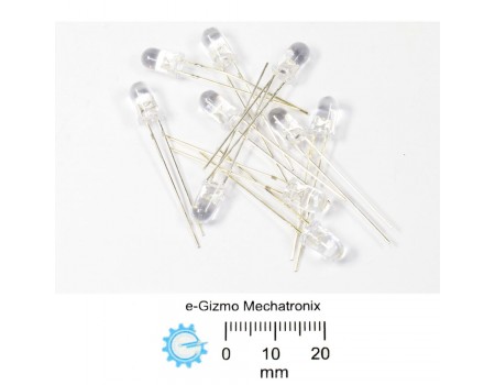 10s 5mm LED White High Brightness LED rounded tip