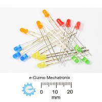 15s 3mm High Brightness LED rounded tip Assorted Colors