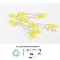 10s 5mm LED Yellow High Brightness LED rounded tip