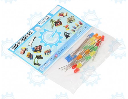 NLED-3MM-AS-P20 Normal LED 3mm Assorted Color Pack of 20