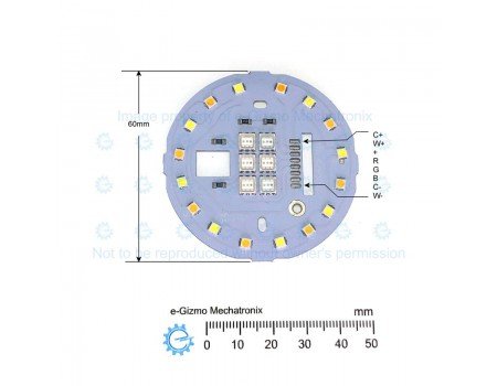 DIY Daylight + Warmwhite + RGB LED Module on 60mm Aluminum Substrate