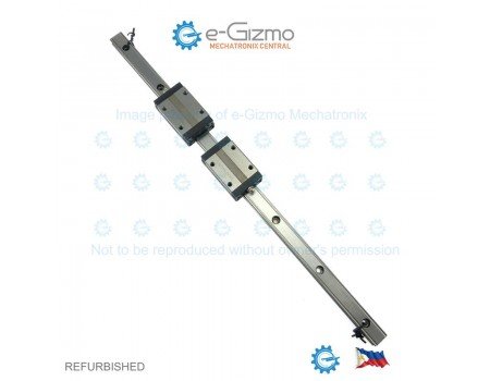 THK Linear Motion Guide LM 15x12.5x398mm with 2x carriage SSR15 [Refurbished]