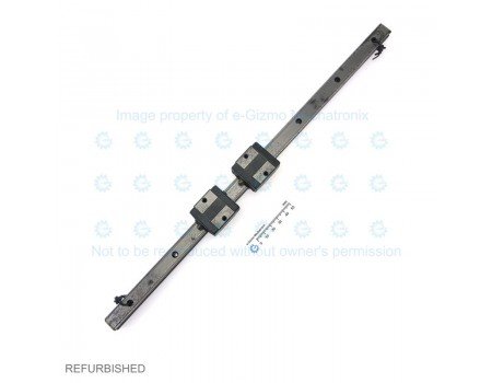 THK Linear Motion Guide LM 15x12.5x407mm with 2x carriage SR15V [Refurbished]