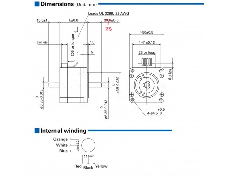 Sanyo Denki Stepsyn NEMA20 Unipolar Stepper Motor 50x50mm 103H6701-0449 [USED]