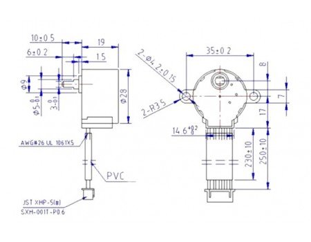 5V Unipolar Type Stepper Motor 64 steps per revolution 28BYJ-48