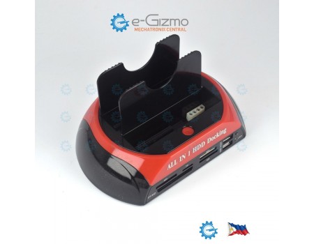 Two Bay SATA + IDE HDD Docking Station and Card Reader + Power Adapter USB2.0