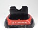 Two Bay SATA HDD Docking Station and Card Reader + Power Adapter USB2.0