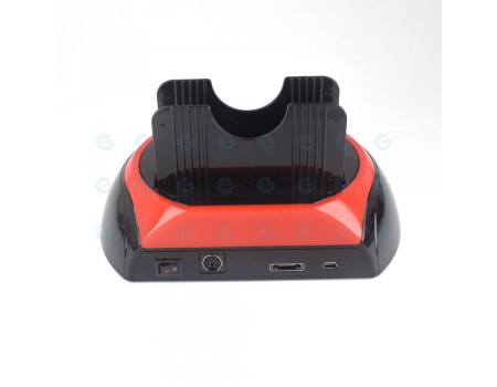 Two Bay SATA HDD Docking Station and Card Reader + Power Adapter USB2.0