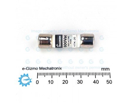 Cooper Bussmann  20A KTK-20 10x38 Melamine Cartridge Fuse Fast Acting
