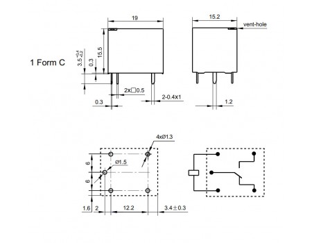 Hongfa HF3FA-012-ZT 12V 10A SPDT Relay UL,CUL,VDE,CQC