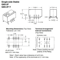 Omron Compact DPDT 5V 2A Relay Surface Mount SMD G6S-2F-5V