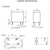 HengFu HF32FV-16/12-HLTF SPST 12V 16A TV-8 Miniature Power Relay