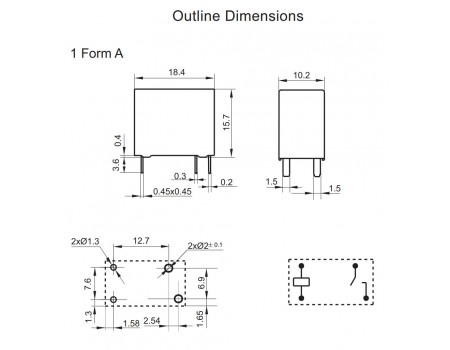 HengFu HF32FV-16/12-HLTF SPST 12V 16A TV-8 Miniature Power Relay