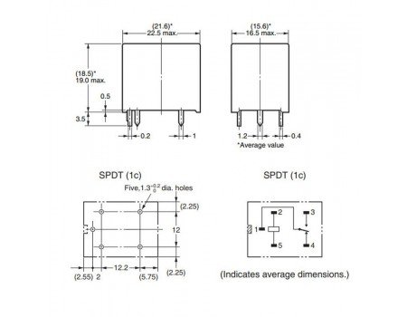Omron G5LE-14 Cubic 12V 10A PCB Power Relay SPDT