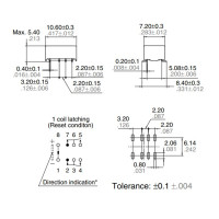 NAIS AGQ200S4H 4.5V 1A DPDT Ultra Small Package Flat Polarized SMD Relay