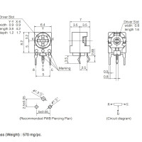 Panasonic  20K Dustproof Cermet Trimmer Potentiometer Resistor Single Turn