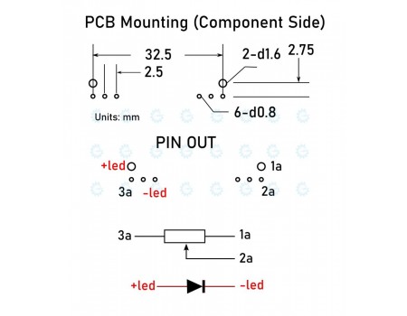 Alps Single Slide Potentiometer 100KB x1 Open Frame Center Detent LED Knob