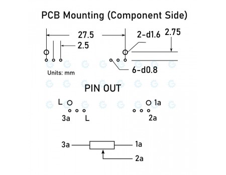 Alps Single Slide Potentiometer 100KB x1 Open Frame Center Detent