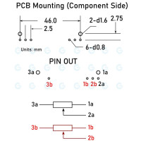Dual Slide Potentiometer 100KA x2 Open Frame 46mm