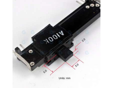 Dual Slide Potentiometer 100KA x2 Open Frame 46mm