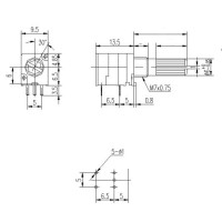 A50K Audio Tapered Sealed Potentiometer with switch
