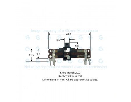 Dual Slide Potentiometer 100KB Open Frame 40mm