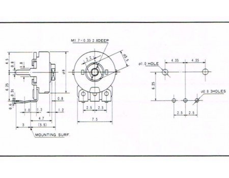 Noble Potentiometer Trimmer 10KB d9mm V09L Series