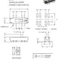C&K DP3T Slide Switch JS203011SCQN