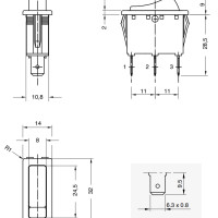 Rocker Seesaw Switch 16A 250VAC SPST with Neon Illumination Green