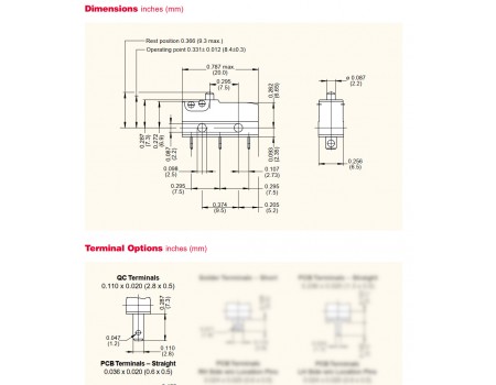 Cherry DB3 High Precsion Micro Limit Switch SPDT 0.1A UL CUL ENEC