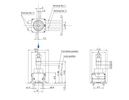 Alps SPEF Pushbutton Switch 1A SPDT Surface Mount SMD