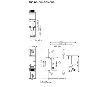 Nader1-pole Circuit Breaker 32A NDB2-63 Series
