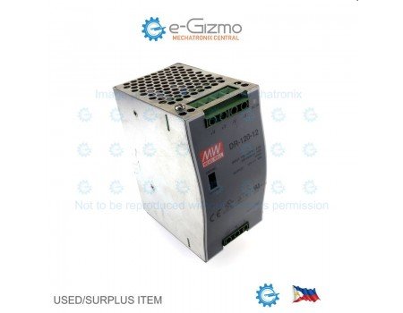 Mean Well DR-120-12 110V-220VAC 12V 10A Industrial Power Supply UL [Surplus]